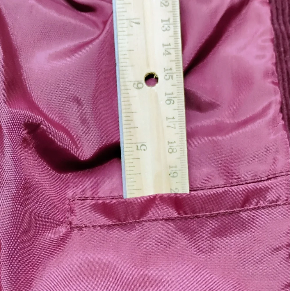 Vintage Burgundy Corduroy Jacket Blazer Women's Sz 9/10 Cotton Nylon Lined Y-3 - Picture 10 of 11